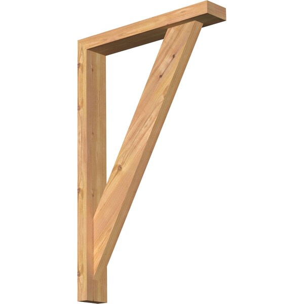 Ekena Millwork Traditional Craftsman Smooth Bracket w/ Offset Brace, Western Red Cedar, 3 1/2"W x 20"D x 32"H BKT0402X20X32TRA04SWR - main
